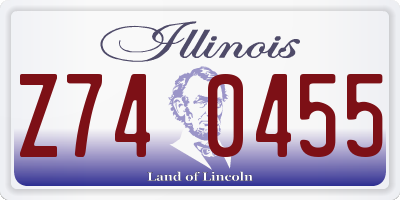 IL license plate Z740455