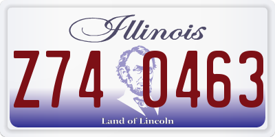 IL license plate Z740463