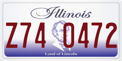 IL license plate Z740472