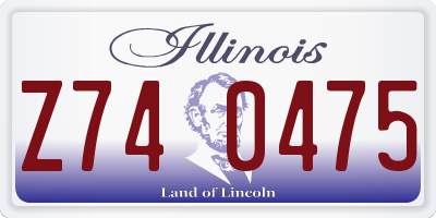 IL license plate Z740475