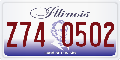 IL license plate Z740502