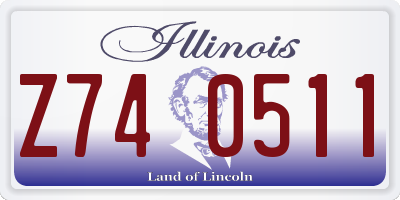 IL license plate Z740511