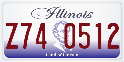 IL license plate Z740512