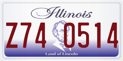 IL license plate Z740514