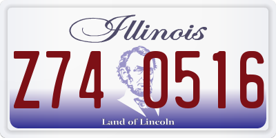 IL license plate Z740516