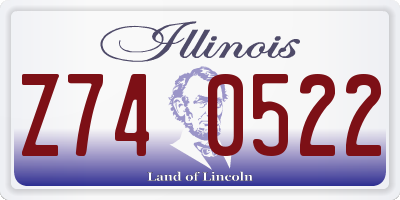 IL license plate Z740522