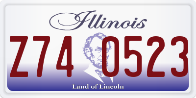 IL license plate Z740523