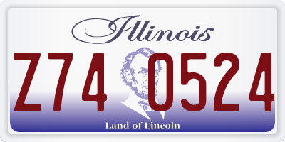 IL license plate Z740524