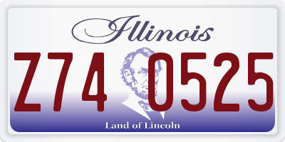 IL license plate Z740525