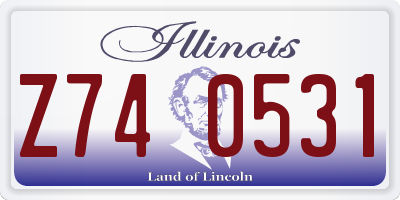 IL license plate Z740531