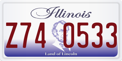 IL license plate Z740533
