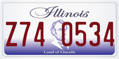 IL license plate Z740534