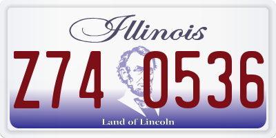 IL license plate Z740536