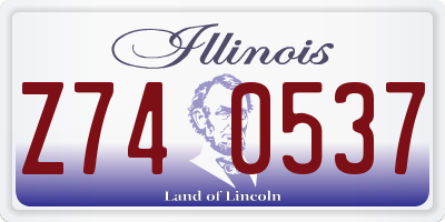 IL license plate Z740537