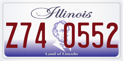 IL license plate Z740552