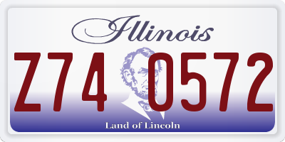IL license plate Z740572