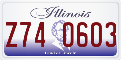 IL license plate Z740603
