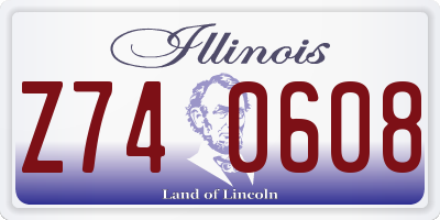 IL license plate Z740608
