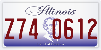 IL license plate Z740612