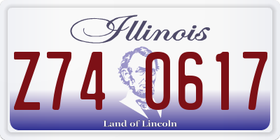 IL license plate Z740617