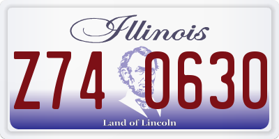 IL license plate Z740630