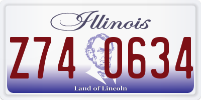 IL license plate Z740634