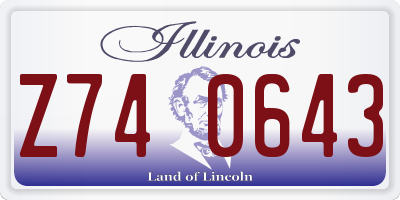 IL license plate Z740643