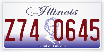 IL license plate Z740645