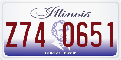 IL license plate Z740651
