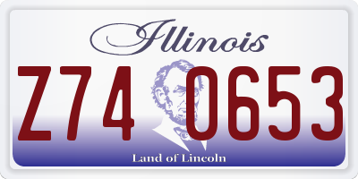 IL license plate Z740653