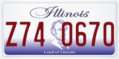 IL license plate Z740670