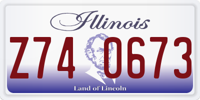 IL license plate Z740673