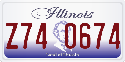 IL license plate Z740674