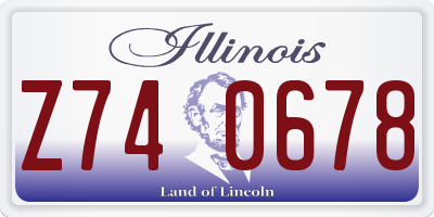 IL license plate Z740678