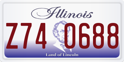IL license plate Z740688