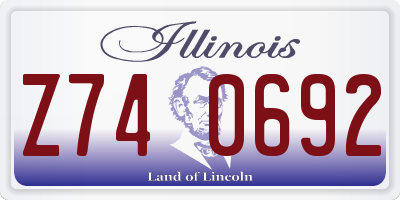 IL license plate Z740692