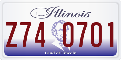 IL license plate Z740701