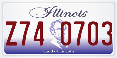 IL license plate Z740703