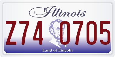 IL license plate Z740705