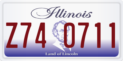 IL license plate Z740711
