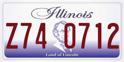IL license plate Z740712
