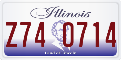 IL license plate Z740714