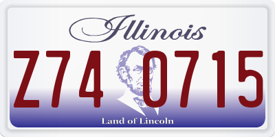IL license plate Z740715
