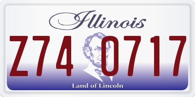IL license plate Z740717