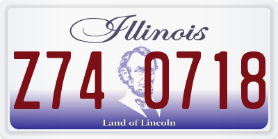 IL license plate Z740718