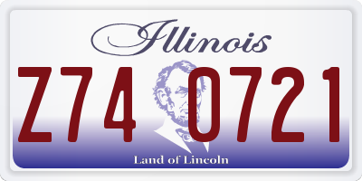 IL license plate Z740721