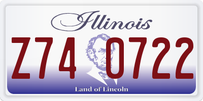 IL license plate Z740722
