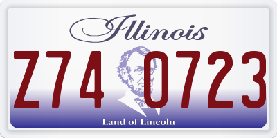 IL license plate Z740723