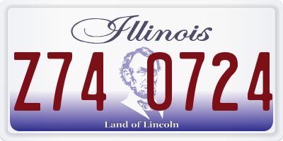 IL license plate Z740724