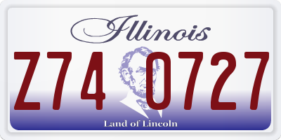 IL license plate Z740727